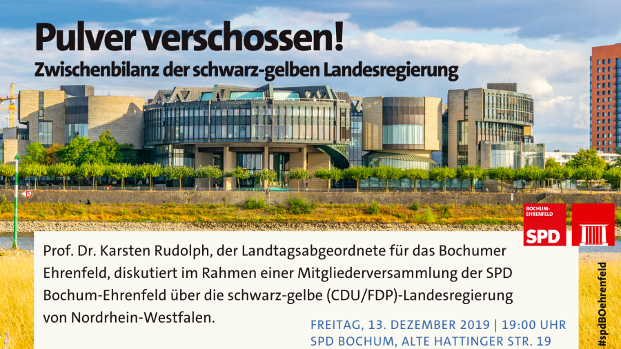 Pulver verschossen! Bilanz der schwarz-gelben Landesregierung (Mitgliederversammlung am 13. Dezember 2019)