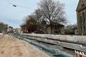 Baumaßnahme Hattinger Straße (Blick in Richtung Königsallee) im März 2023